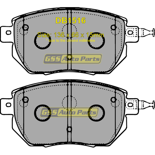 Bendix Front 4WD Brake Pads DB1516-4WD thumbnail