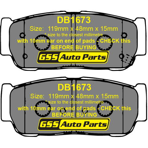 Bendix Rear GCT Brake Pads DB1673GCT thumbnail