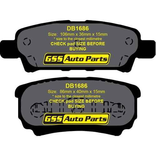 Bendix Ultimate+ Rear Brake Pads DB1686ULT+ DB1686 thumbnail