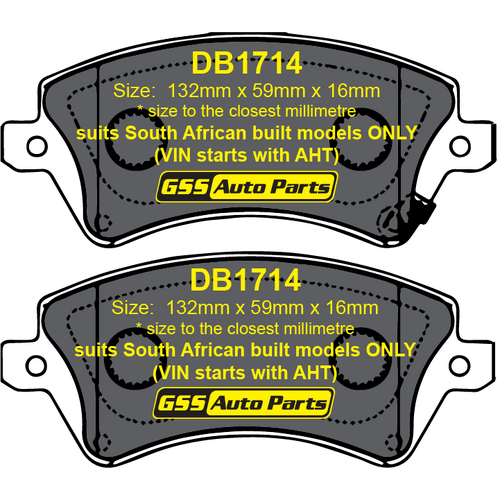 DBA Front Street Series Brake Pads DB1714SS DB1714 thumbnail
