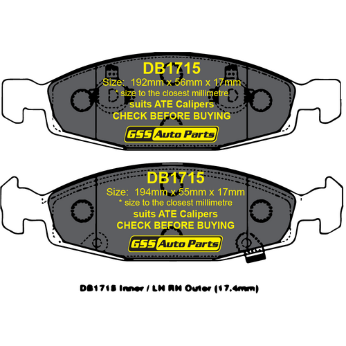 DBA Front Street Series Brake Pads DB1715SS DB1715 thumbnail