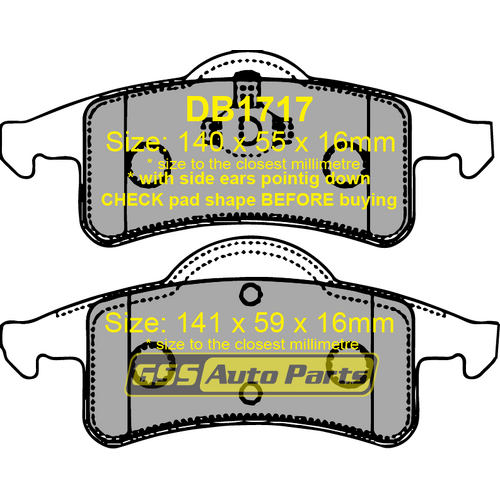 Rear T/P by Bendix Brake Pads DB1717TP DB1717 thumbnail