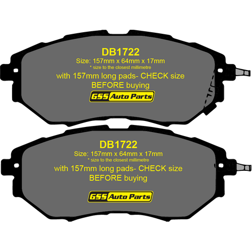 Bendix Front GCT Brake Pads DB1722GCT thumbnail