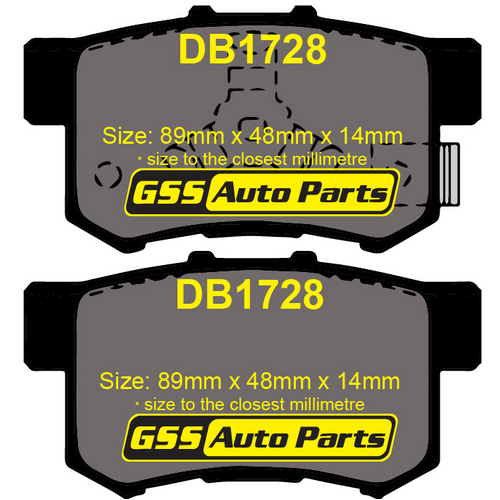 Rear Ultra Plus Ceramic Brake Pads With Hardware DB1728UP DB1728 thumbnail