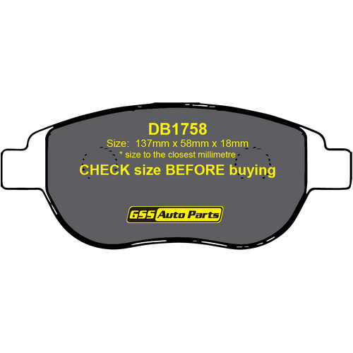 DBA Front Street Series Brake Pads DB1758SS DB1758 thumbnail