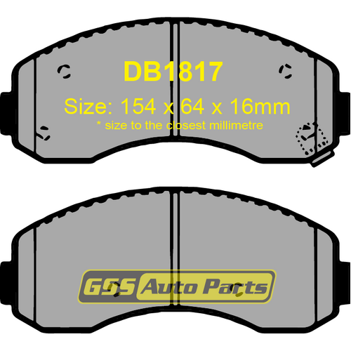 Bendix Front Heavy Duty Brake Pads DB1817HD thumbnail