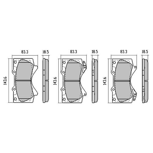 Front T/P by Bendix Brake Pads DB1838TP DB1838 thumbnail