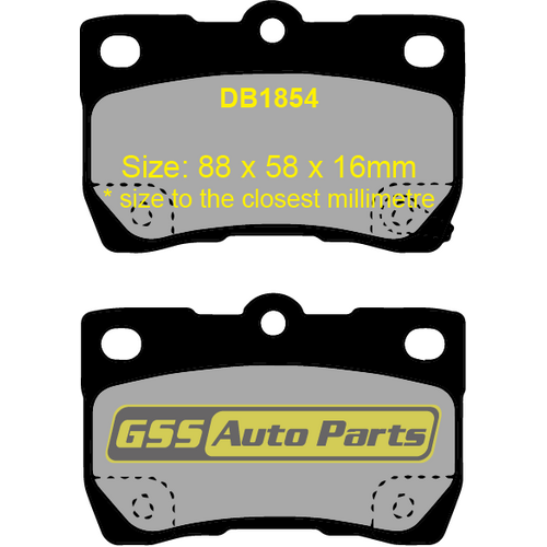 Rear Ultra Plus Ceramic Brake Pads With Hardware DB1854UP DB1854 thumbnail