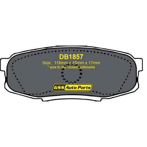 DBA Rear Xtreme Performance Brake Pads DB1857XP DB1857 thumbnail
