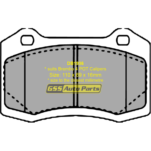 DBA Rear Xtreme Performance Brake Pads DB1936XP DB1936 thumbnail