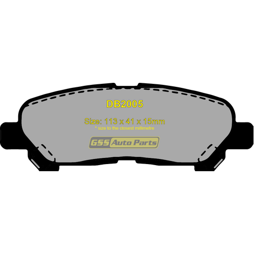 Rear T/P by Bendix Brake Pads DB2005TP DB2005 thumbnail