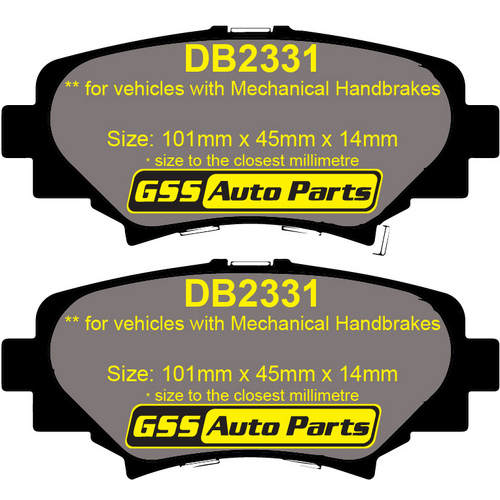 DBA Street Series Brake Pads Rear DB2331SS Ceramic Formulation