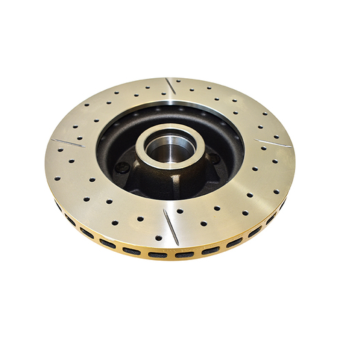 DBA Front Street Series Gold Cross Drilled & Slotted Brake Rotor (1) DBA014X RDA14 thumbnail