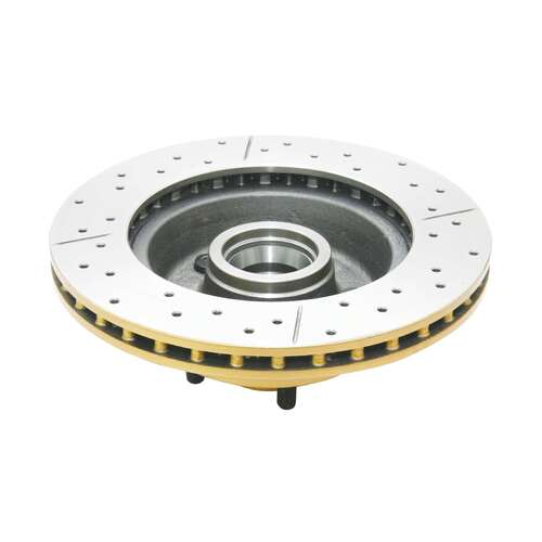 DBA Street Series Gold Cross Drilled & Slotted Brake Rotor (1) DBA107X thumbnail