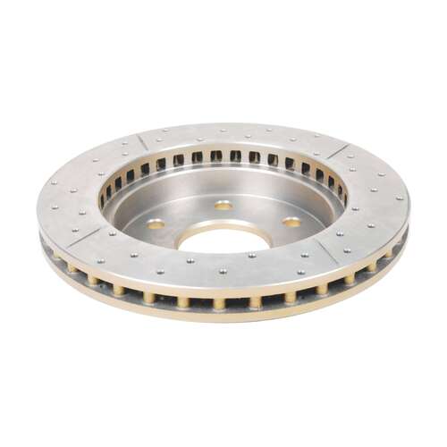 DBA Street Series Gold Cross Drilled & Slotted Brake Rotor (1) DBA2000X thumbnail