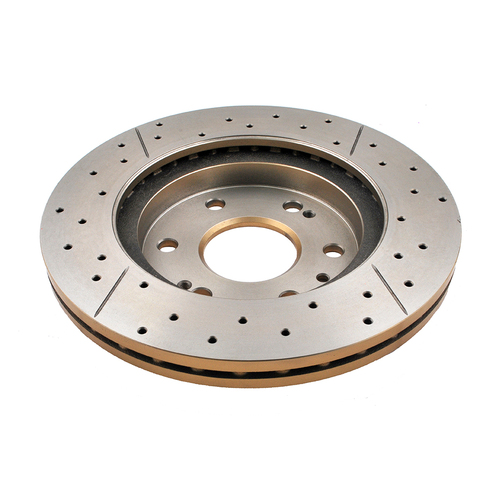 DBA Street Series Gold Cross Drilled & Slotted Brake Rotor (1) DBA2010X thumbnail