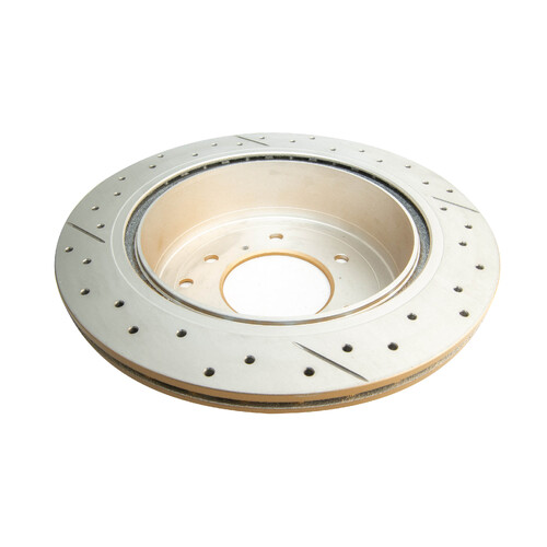 DBA Street Series Gold Cross Drilled & Slotted Brake Rotor (1) DBA2219X thumbnail