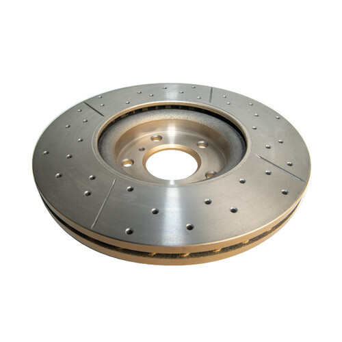 DBA Street Series Gold Cross Drilled & Slotted Brake Rotor (1) DBA2308X thumbnail