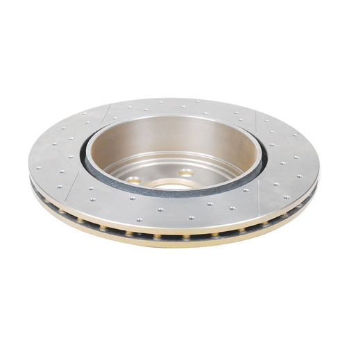 DBA Street Series Gold Cross Drilled & Slotted Brake Rotor (1) DBA2439X thumbnail