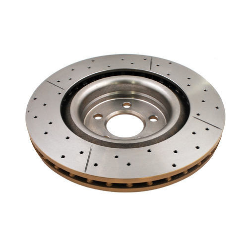 DBA Street Series Gold Cross Drilled & Slotted Brake Rotor (1) DBA2444X thumbnail