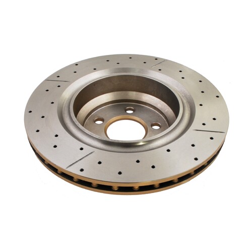 DBA Street Series Gold Cross Drilled & Slotted Brake Rotor (1) DBA2445X thumbnail