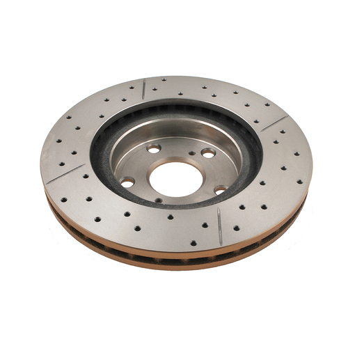 DBA Street Series Gold Cross Drilled & Slotted Brake Rotor (1) DBA2709X thumbnail