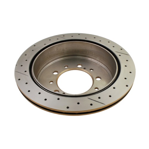 DBA Street Series Gold Cross Drilled & Slotted Brake Rotor (1) DBA2723X thumbnail
