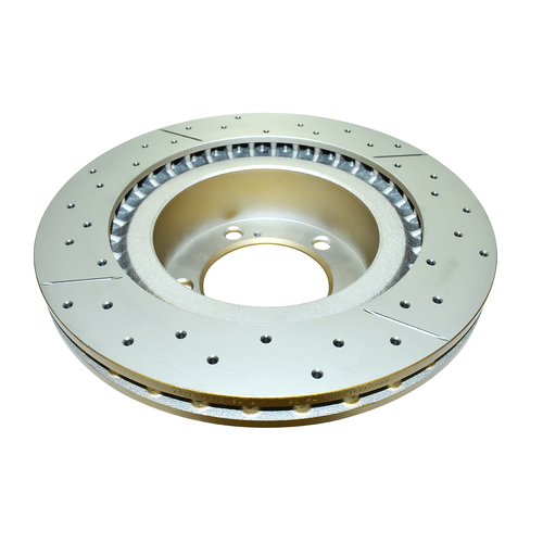 DBA Street Series Gold Cross Drilled & Slotted Brake Rotor (1) DBA2724X thumbnail