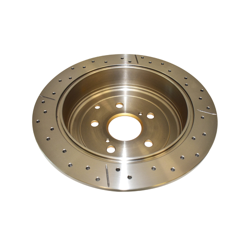 DBA Street Series Gold Cross Drilled & Slotted Brake Rotor (1) DBA2733X thumbnail