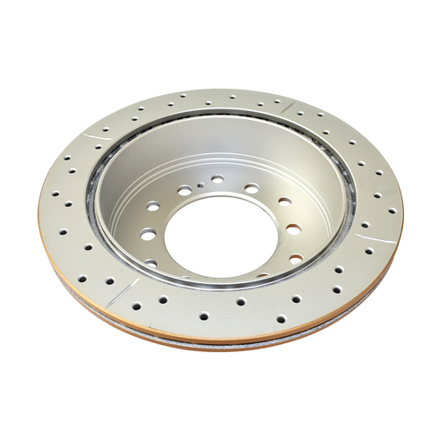DBA Street Series Gold Cross Drilled & Slotted Brake Rotor (1) DBA2737X thumbnail
