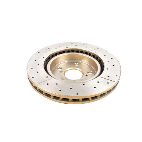 DBA Street Series Gold Cross Drilled & Slotted Brake Rotor (1) DBA2744X thumbnail