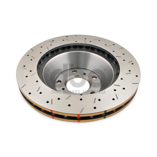 DBA 4000 Series Gold Cross Drilled & Slotted Brake Rotor (1) DBA4055XS thumbnail