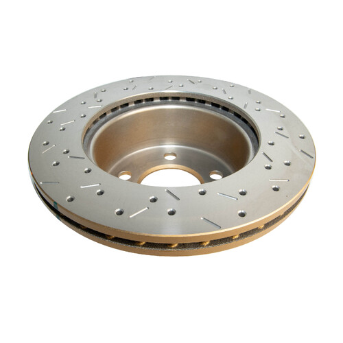 DBA 4000 Series Gold Cross Drilled & Slotted Brake Rotor (1) DBA4096XS thumbnail
