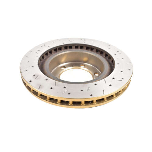 DBA 4000 Series Gold Cross Drilled & Slotted Brake Rotor (1) DBA42736XS thumbnail