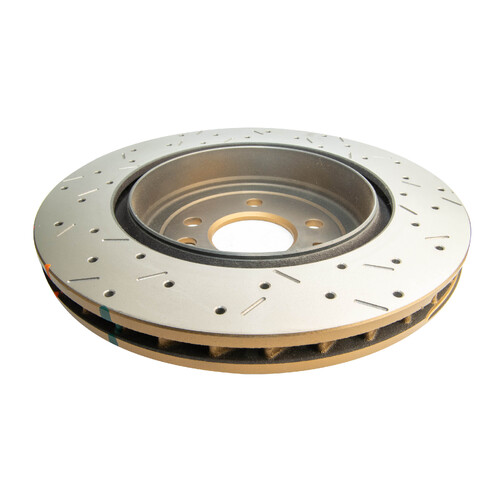 DBA 4000 Series Gold Cross Drilled & Slotted Brake Rotor (1) DBA4507AXS thumbnail
