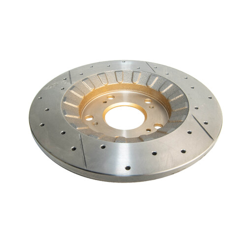 DBA Street Series Gold Cross Drilled & Slotted Brake Rotor (1) DBA483X thumbnail