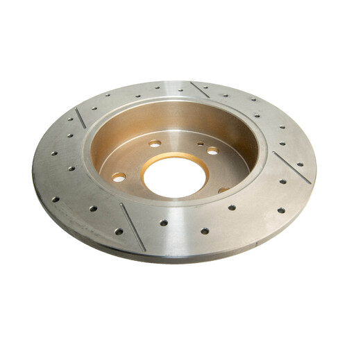 DBA Street Series Gold Cross Drilled & Slotted Brake Rotor (1) DBA489X thumbnail