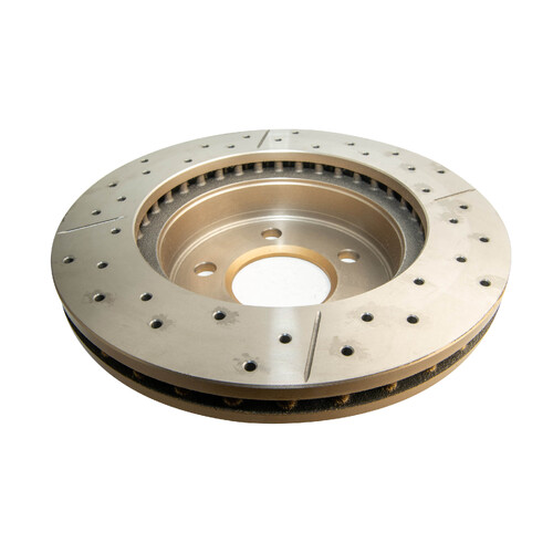 DBA Street Series Gold Cross Drilled & Slotted Brake Rotor (1) DBA502X thumbnail