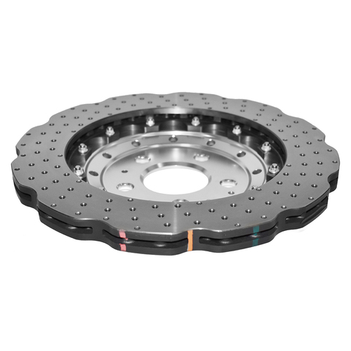 DBA 5000 Series T3 Cross Drilled & Dimpled Fully Assembled 2-piece Silver Hat Brake Rotor (1) DBA52835WSLVXD thumbnail