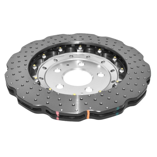 DBA 5000 Series T3 Cross Drilled & Dimpled Fully Assembled 2-piece Silver Hat Brake Rotor (1) DBA52836WSLVXD thumbnail