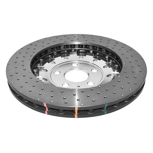 DBA 5000 Series T3 Cross Drilled & Dimpled Fully Assembled 2-piece Silver Hat Brake Rotor (1) DBA52842SLVXD thumbnail