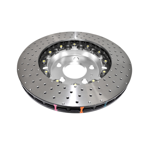 DBA 5000 Series T3 Cross Drilled & Dimpled Fully Assembled 2-piece Silver Hat Brake Rotor (1) DBA52844SLVXD thumbnail