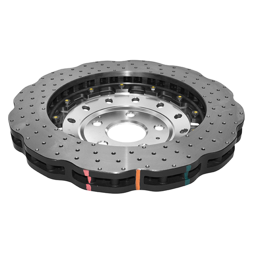 DBA 5000 Series T3 Cross Drilled & Dimpled Fully Assembled 2-piece Silver Hat Brake Rotor (1) DBA52844WSLVXD thumbnail