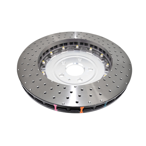 DBA 5000 Series T3 Cross Drilled & Dimpled Fully Assembled 2-piece Silver Hat Brake Rotor (1) DBA53912SLVXD thumbnail