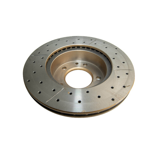 DBA Street Series Gold Cross Drilled & Slotted Brake Rotor (1) DBA636X thumbnail