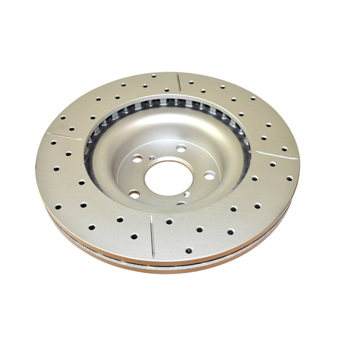 DBA Street Series Gold Cross Drilled & Slotted Brake Rotor (1) DBA650X thumbnail