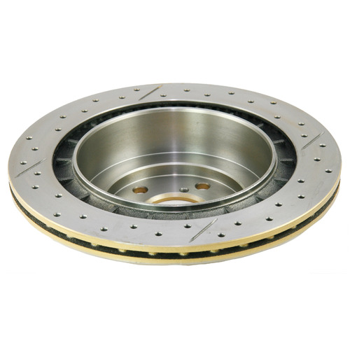 DBA Street Series Gold Cross Drilled & Slotted Brake Rotor (1) DBA653X thumbnail