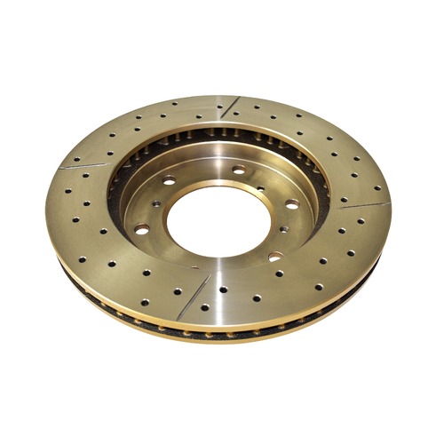 DBA Street Series Gold Cross Drilled & Slotted Brake Rotor (1) DBA660X thumbnail