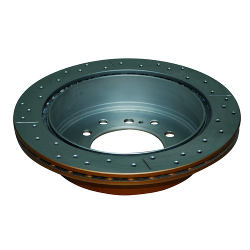 DBA Street Series Gold Cross Drilled & Slotted Brake Rotor (1) DBA793X thumbnail