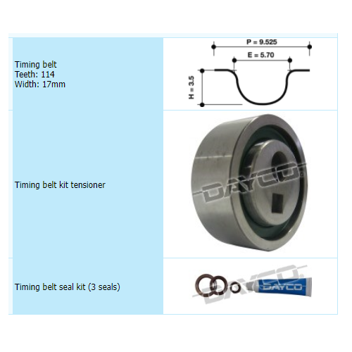 Dayco Timing Belt Kit KTB114E thumbnail